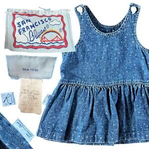 San Francisco Blues Stars Denim Dress Baby Sz 12 Months